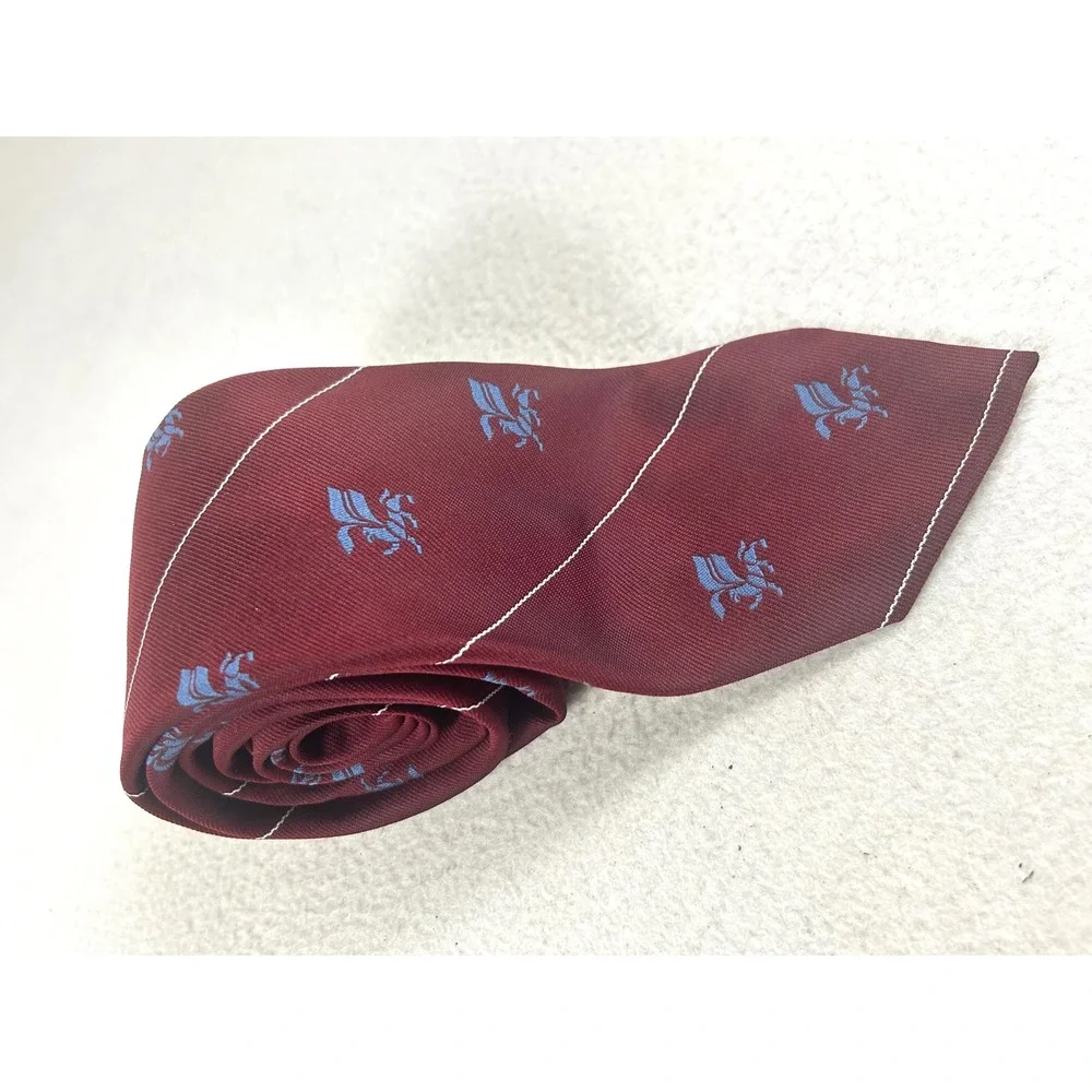 Michael Bruce Creation Necktie Mens OS Burgundy Griffin Crest Preppy